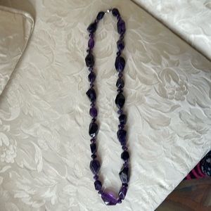 Large amethyst real stone 30 inches long beautiful necklace make offer